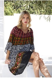 PONCHO SHORT MANDALA PRIMITIF IND/SIA